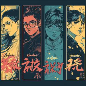manga  quadriptych  dynamic  female  characters  colorful  action  emotion  greatness  wisdom 1075266