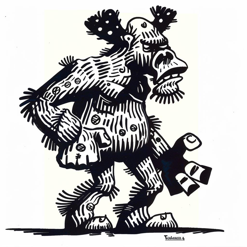sasquatch  drawing  monster  hat  knife  legend  mythical  creature  nature  illustration 1028054