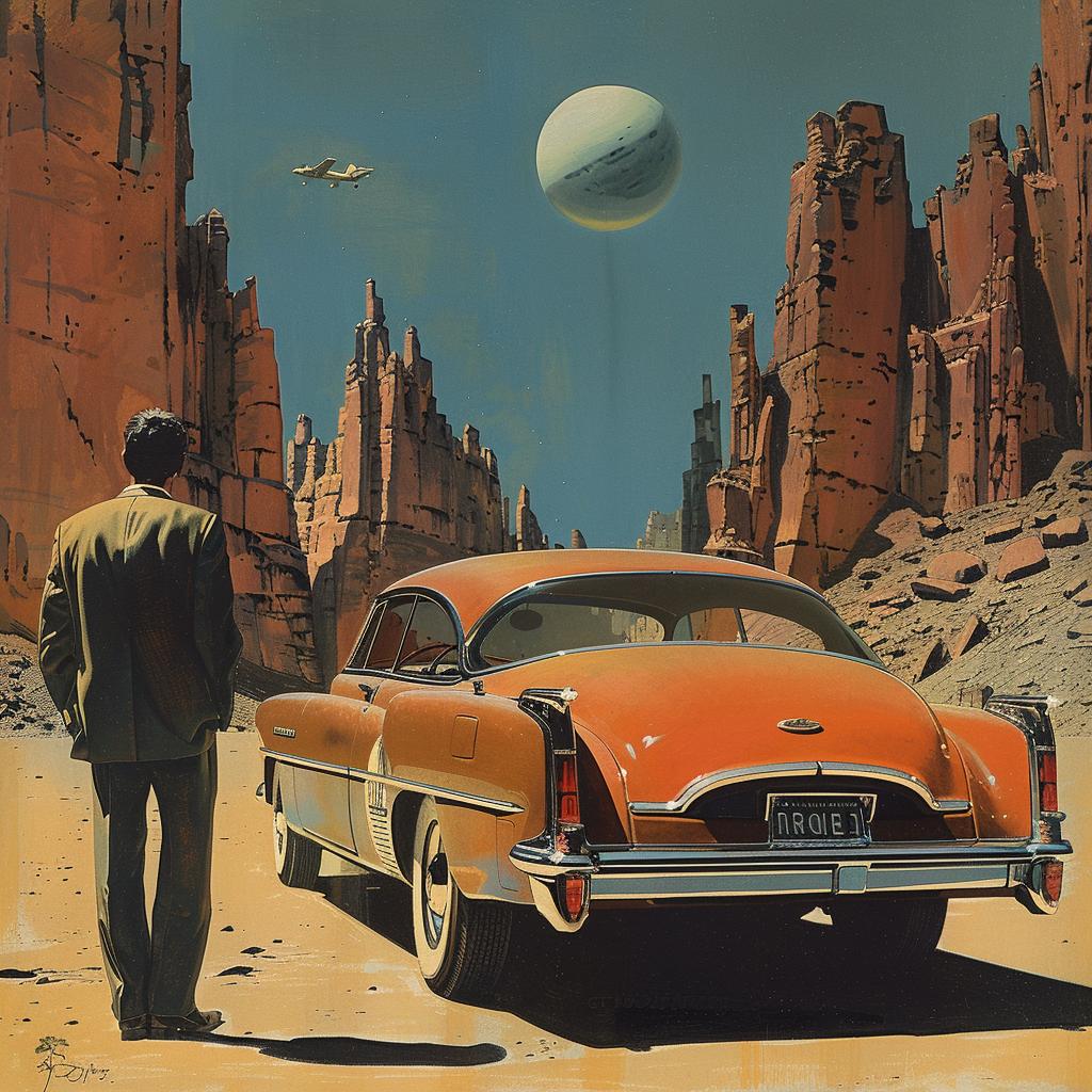 chromolithography  Quint  Buchholz  car  spaceship  vintage  surreal  illustration  fantasy  sci-fi 1031114