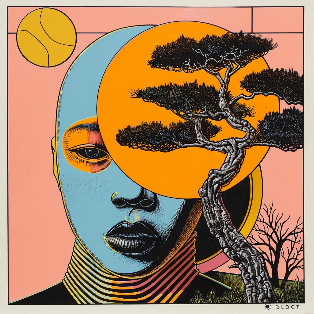 horror  novel  Japanese  minimalism  woman  tree  painting  style  art  illustration 1020601