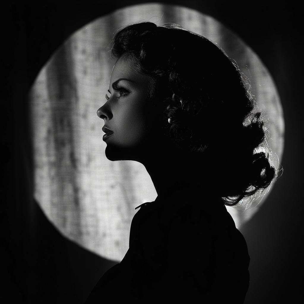 silhouette  femmefatale  noir  1940s  moon  woman  dramatic  raw  style  dark 953922