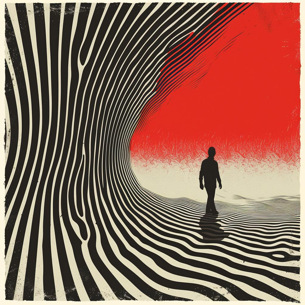 surreal  album  cover  poster  movie  shining  hyper-realistic  screenprinting  Saul  Bass 961572