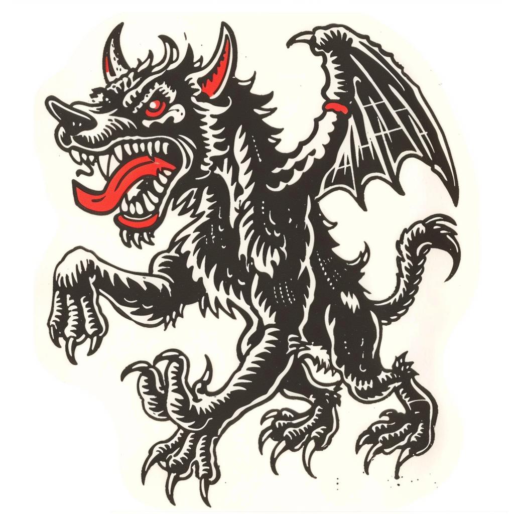mythical  creature  hybrid  fantasy  detailed  illustration  dragon  black  red  Todd 933317