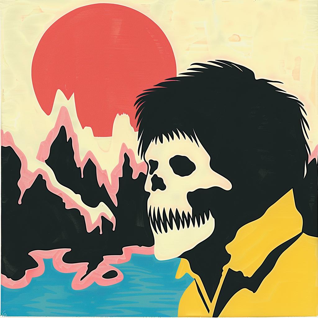 skull  mountain  surreal  album  cover  colorful  graphic  Joan Cornella  art  creative 977818