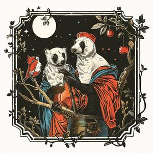 badger  apple  chromolithography  nature  animal  fruit  illustration  colorful  realistic  detailed 1058284