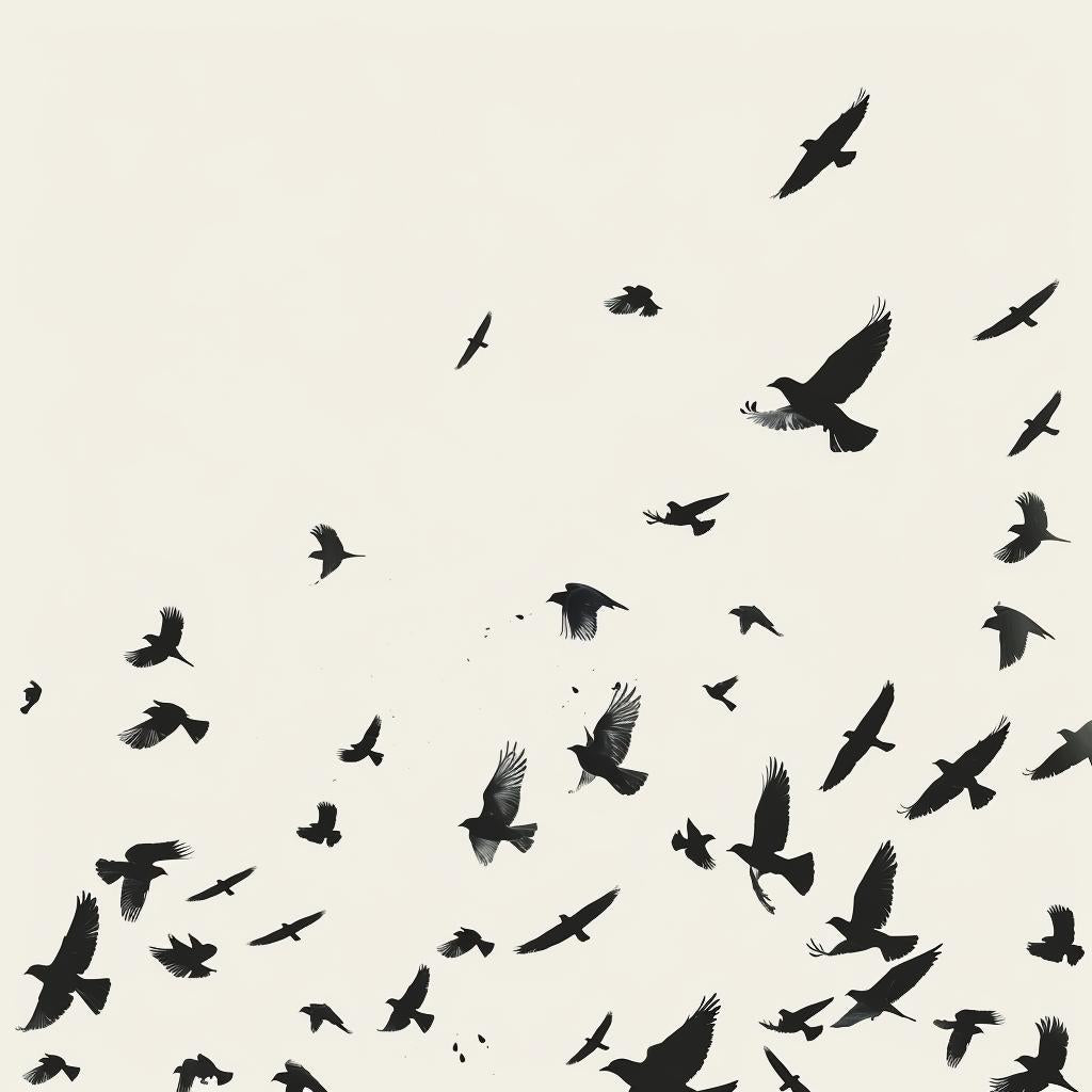 birds  flock  flying  sky  minimalism  nature  freedom  grace  aerial  dynamic 960832