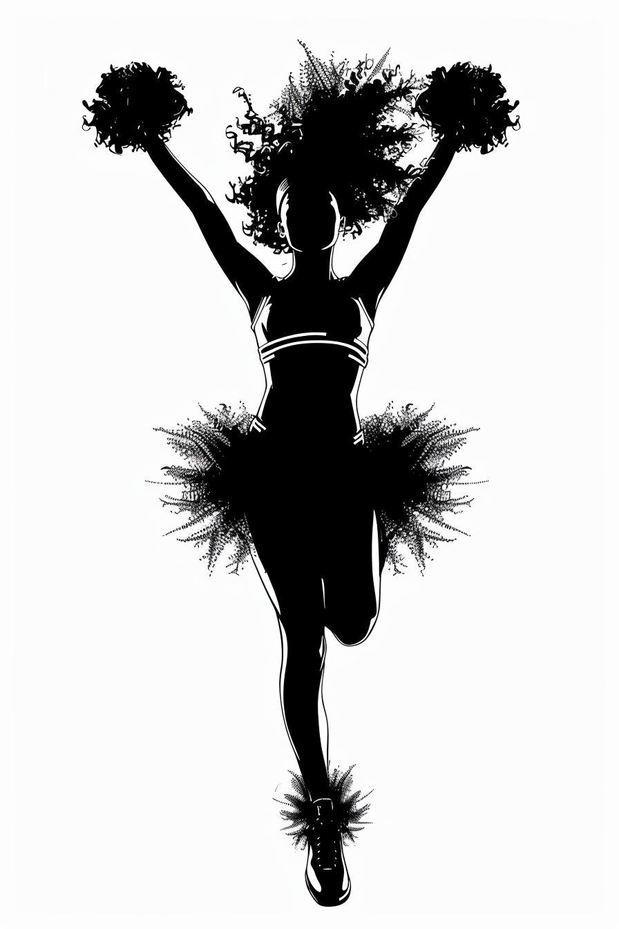 silhouette  cheerleader  woman  white  background  vector  tutu  SVG  dance  pose 954385