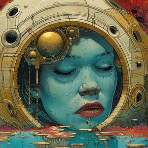 woman  space  suit  red  face  vintage  comic  Art  Nouveau  Surrealism 1076309