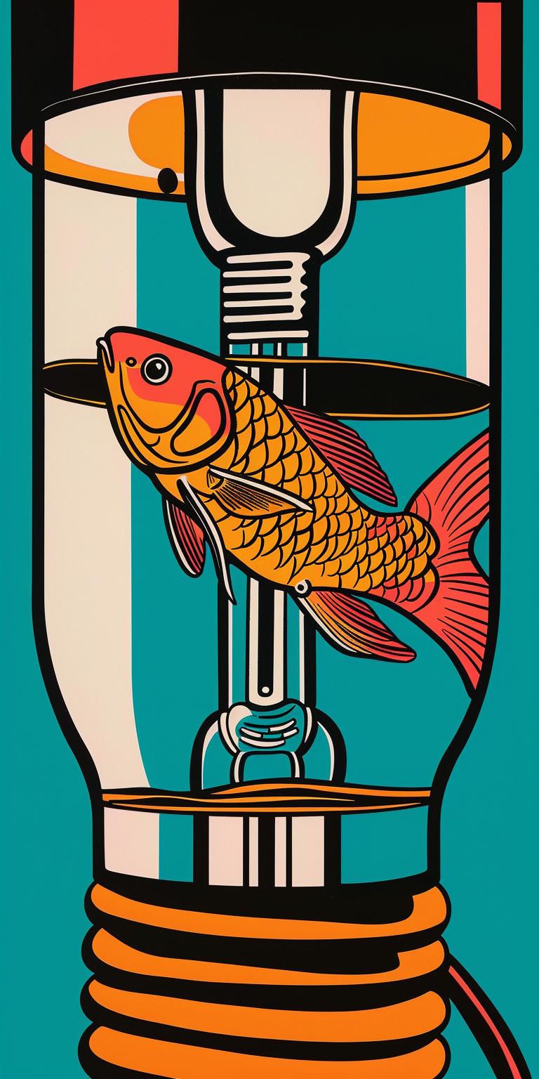 lightbulb  liquid  goldfish  jar  screwdriver  conceptual  aquatic  drawing  whimsical  glass 940422