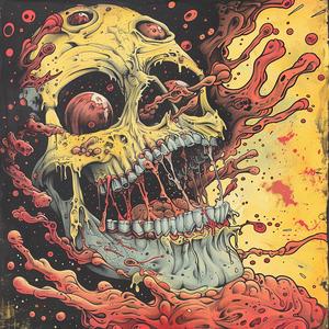skull  blood  surreal  chaos  disintegration  Risograph  Symbolist  screenprinting  hyper-realistic  art 1078240