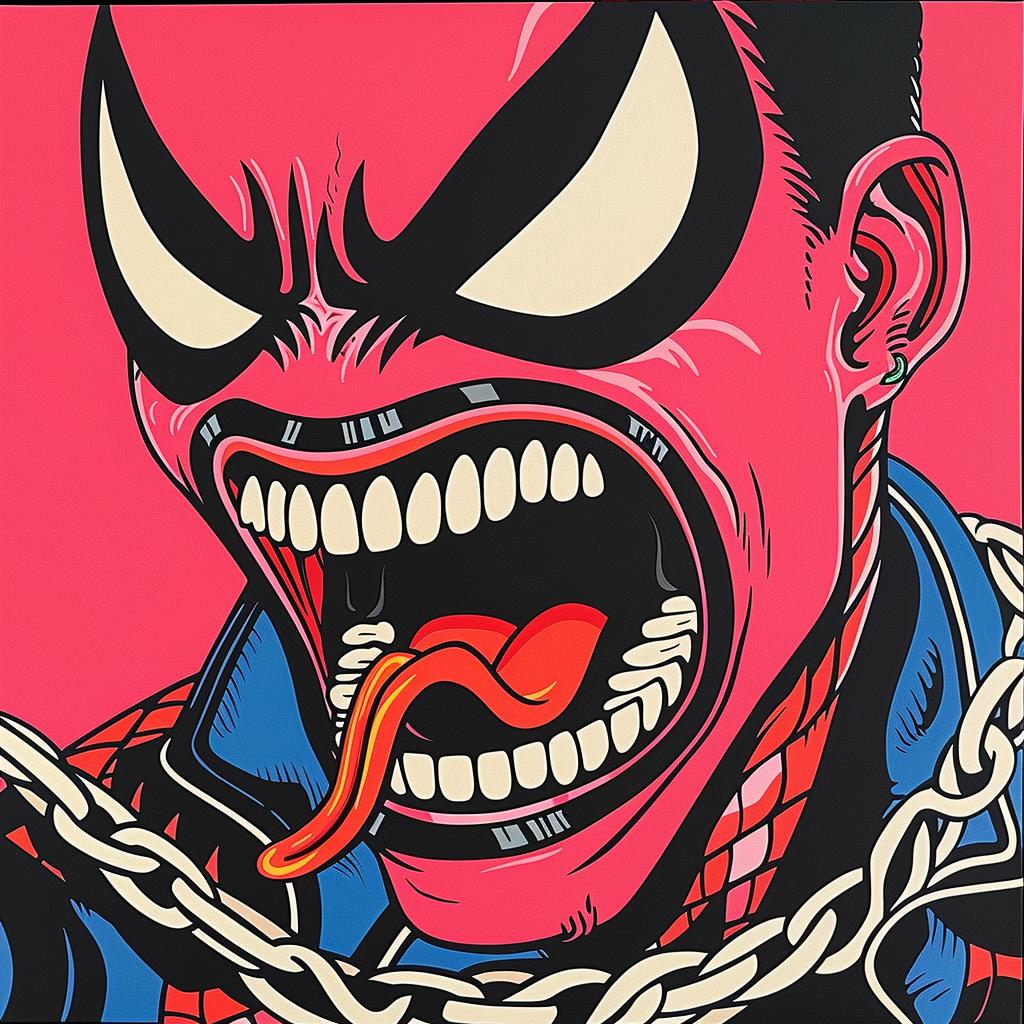 album  cover  poster  Spider-Man  dynamic  superhero  colorful  action  art  style 1024682