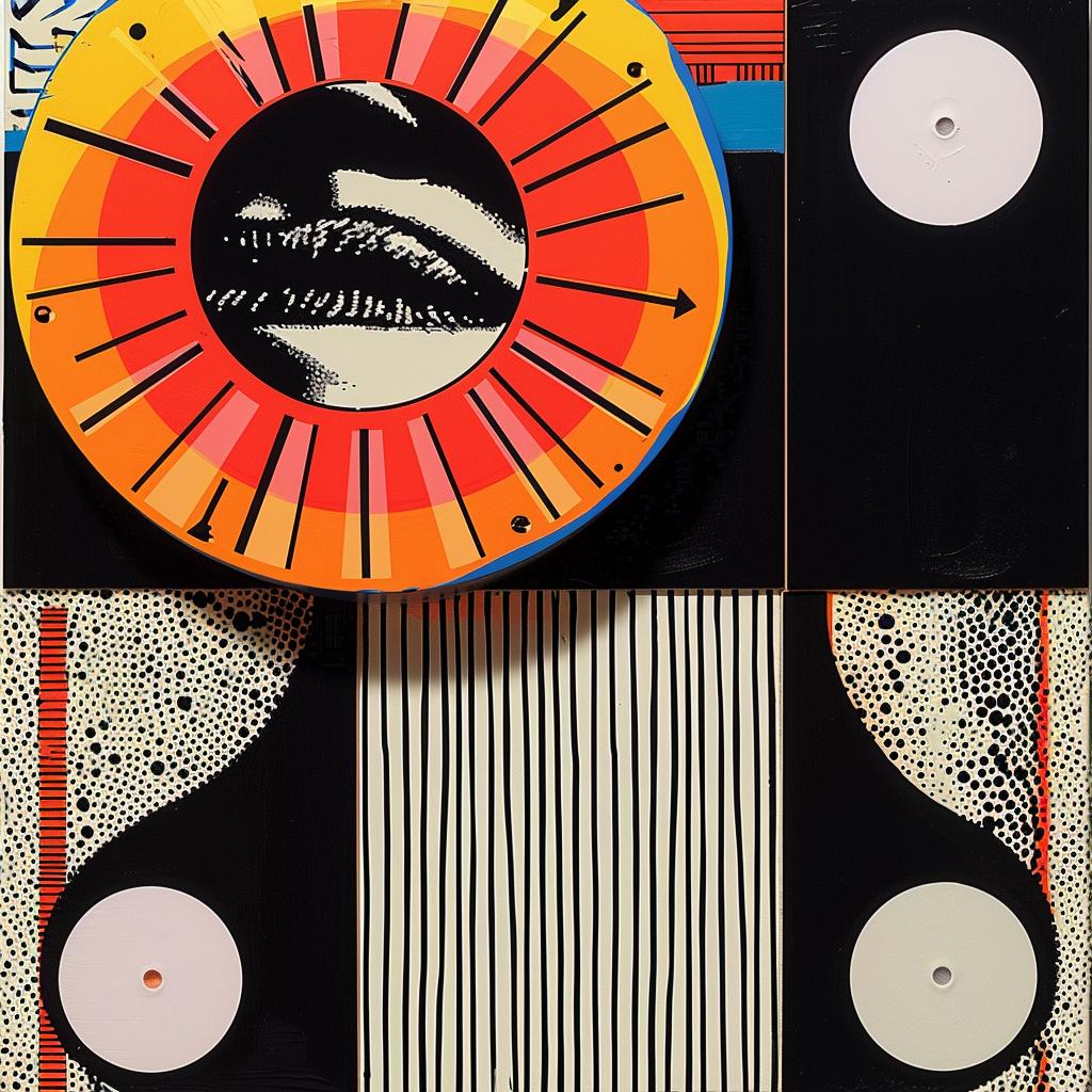 colorful  clock  record  x-rays  intricate  abstract  fine  black  art  design 1021354