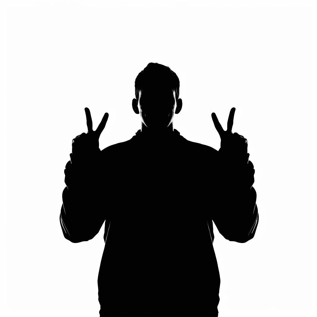 silhouette  man  American  sign  language  illustration  black  white  background  fingers 954143