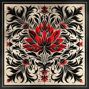 floral  pattern  black  red  design  album  cover  Obey  bold  lines 1078977