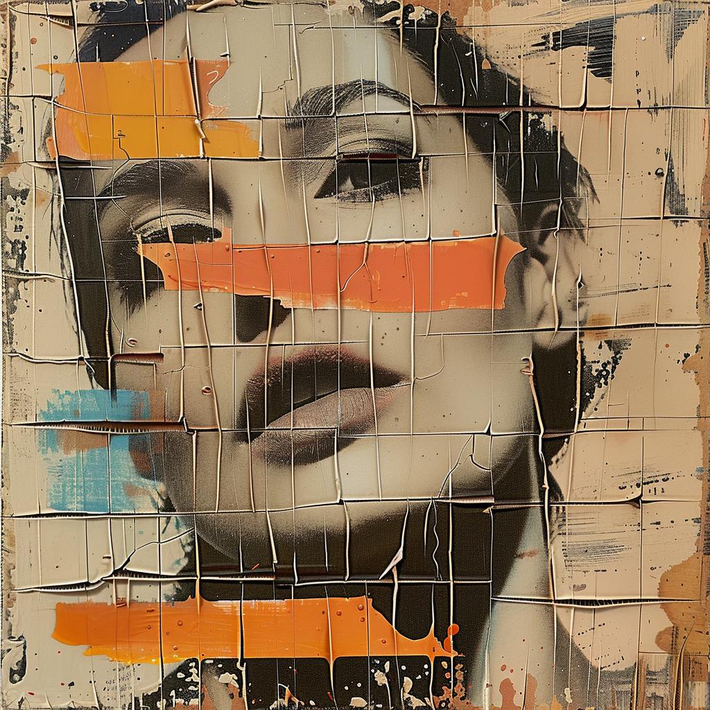 painting  woman  stripes  orange  black  abstract  colorful  artistry  portrait  fashion 951157