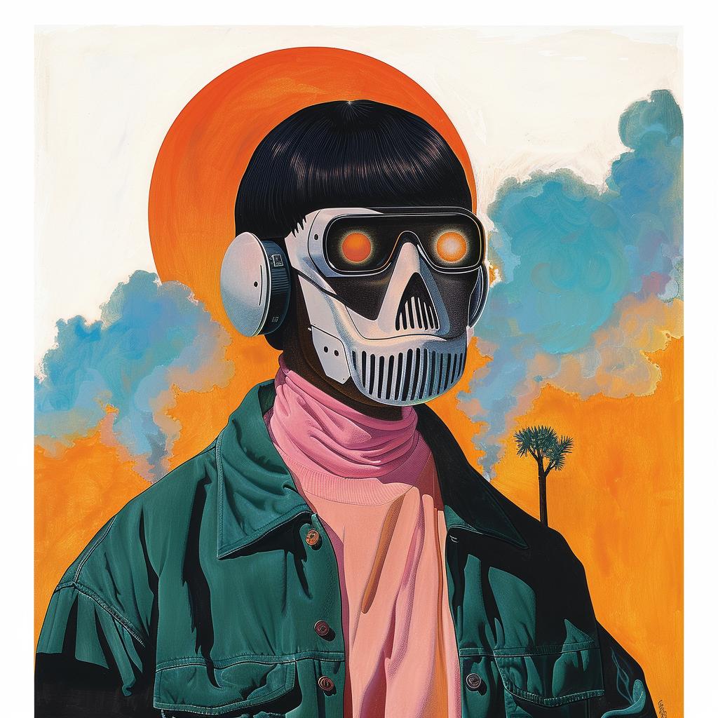 surreal  album  cover  painting  skull  mask  creative  Joan  Cornella  vibrant 1018811