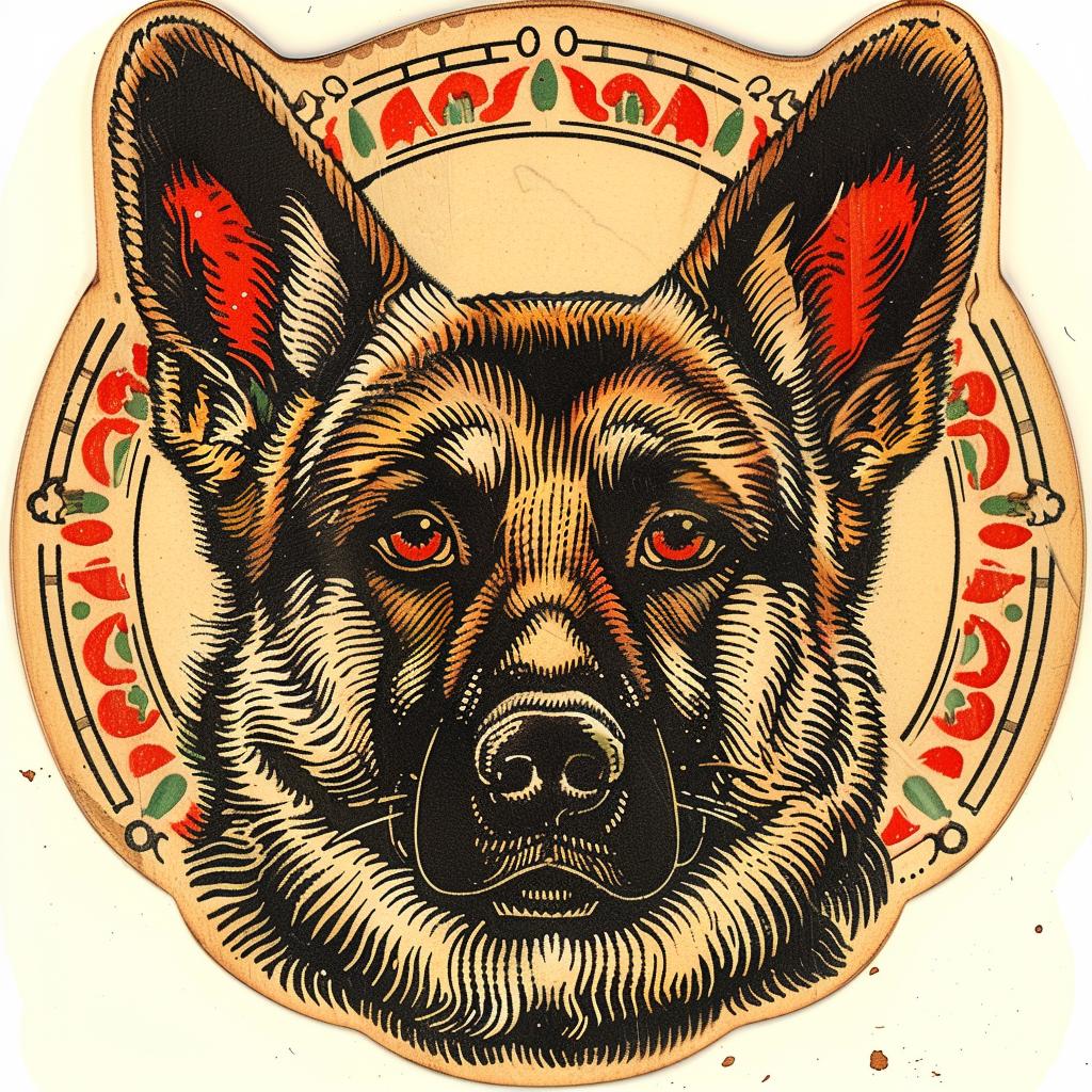 German  shepherd  dog  ornamental  frame  pet  animal  design  art  portrait 942983
