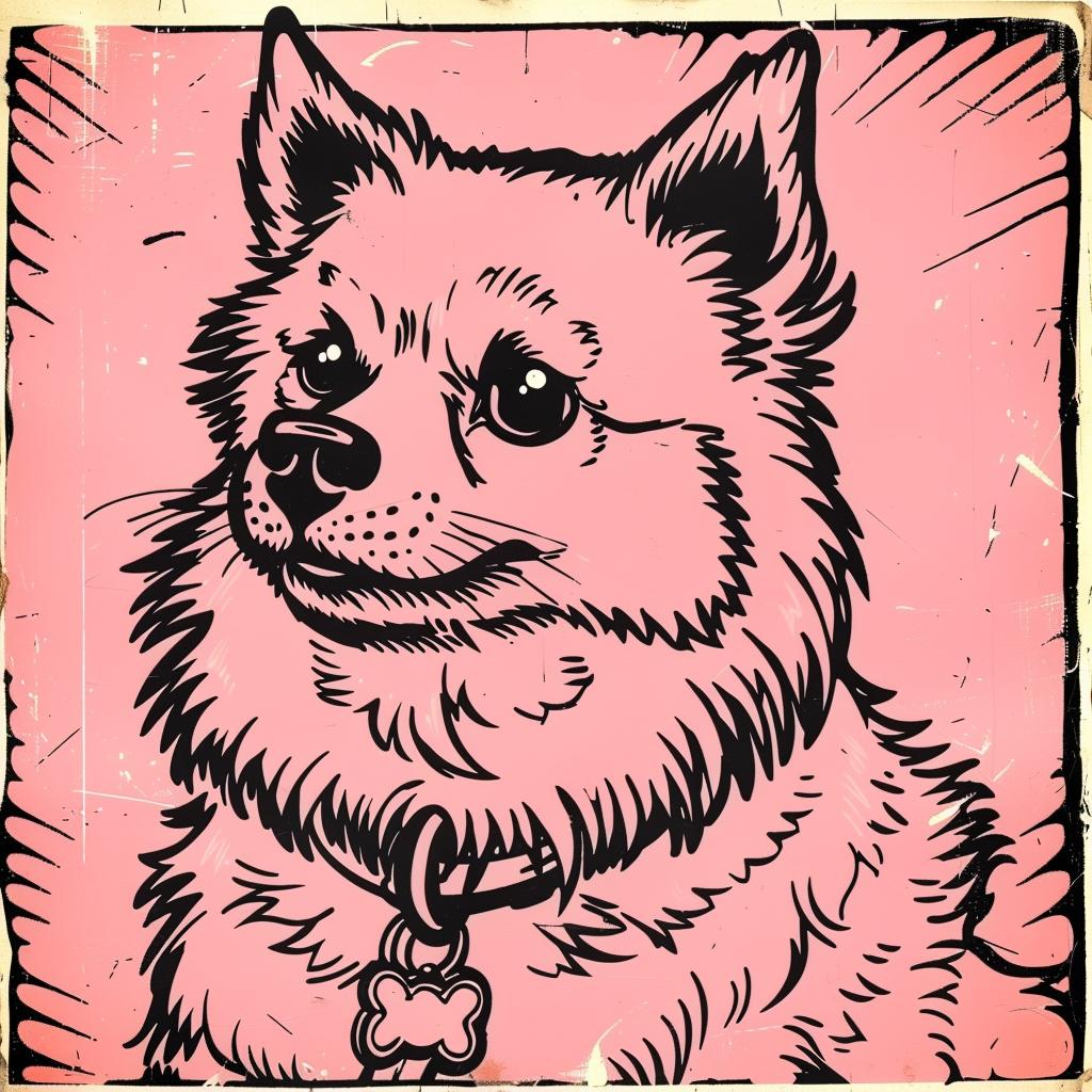 dog  pomeranian  pink  poster  cute  pet  face  design  illustration  art 942374