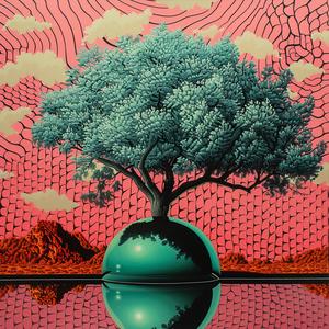 minimal  chromolithography  tree  vase  decorative  simple  still-life  nature  elegant  design 1037453