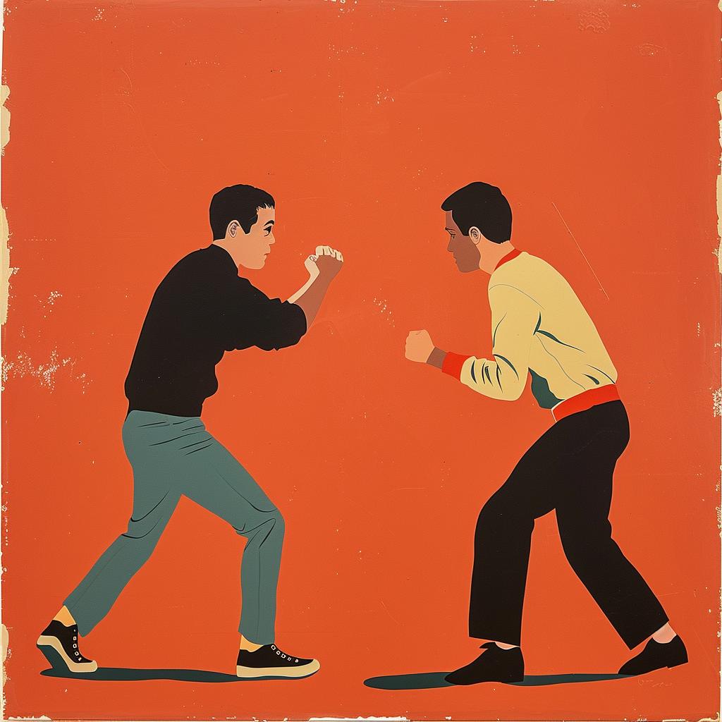 surreal  fight  boxing  ring  characters  artwork  colorful  poster  action  illustration 938317