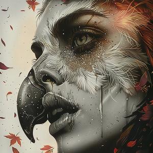 glitter  drawing  woman  eagle  face  colorful  detailed  creative  artistic  expression 1054570