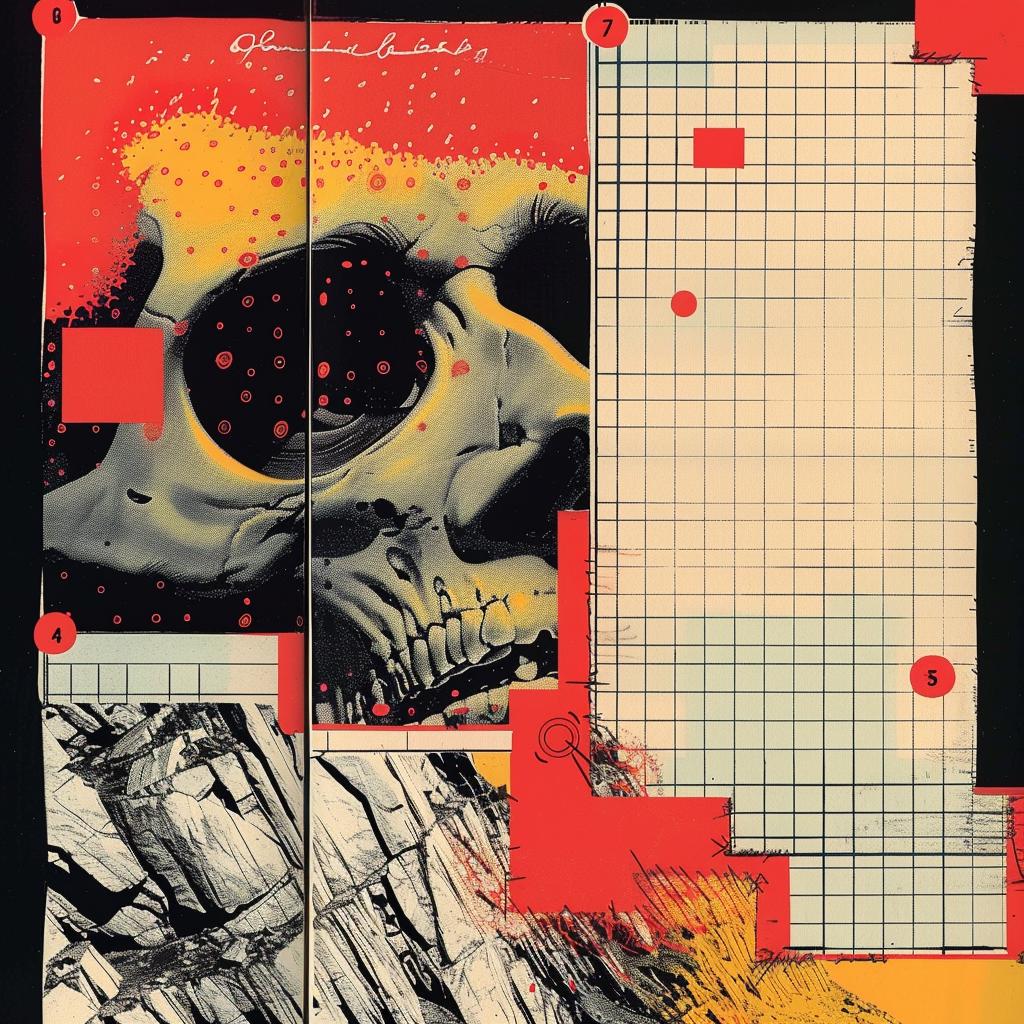 poster  skull  red  background  graphic  dark  art  symbolist  risograph  intricate 969425