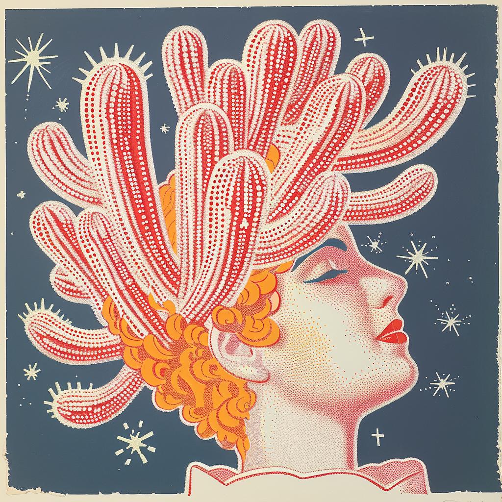 half-man  cactus  poster  plants  hair  surreal  art  design  style  visual 962867