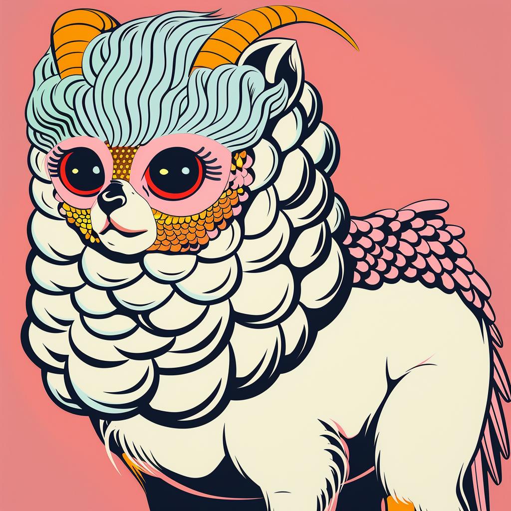 cartoon  sheep  horns  hybrid  fantasy  colorful  unique  playful  imaginative  lighthearted 941119