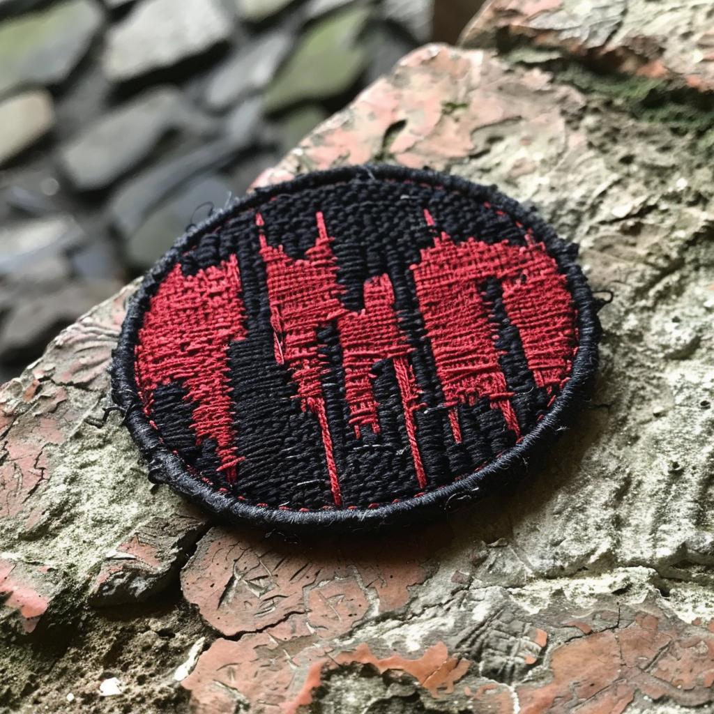red  black  skyline  patch  city  streetwear  chenille  creative  simple  design 961478