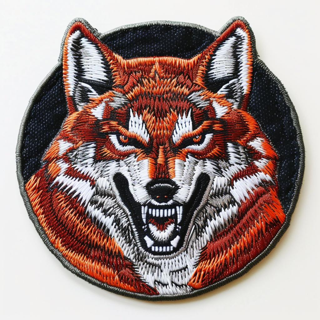 patch  embroidered  fox  round  minimal  chenille  hip-hop  streetwear  animal  angry 961436