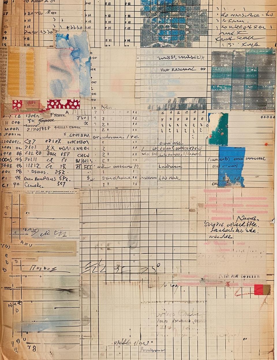 vintage  ledger  paper  patchwork  patterns  markings  marginalia  homemade  notes  writing 962005