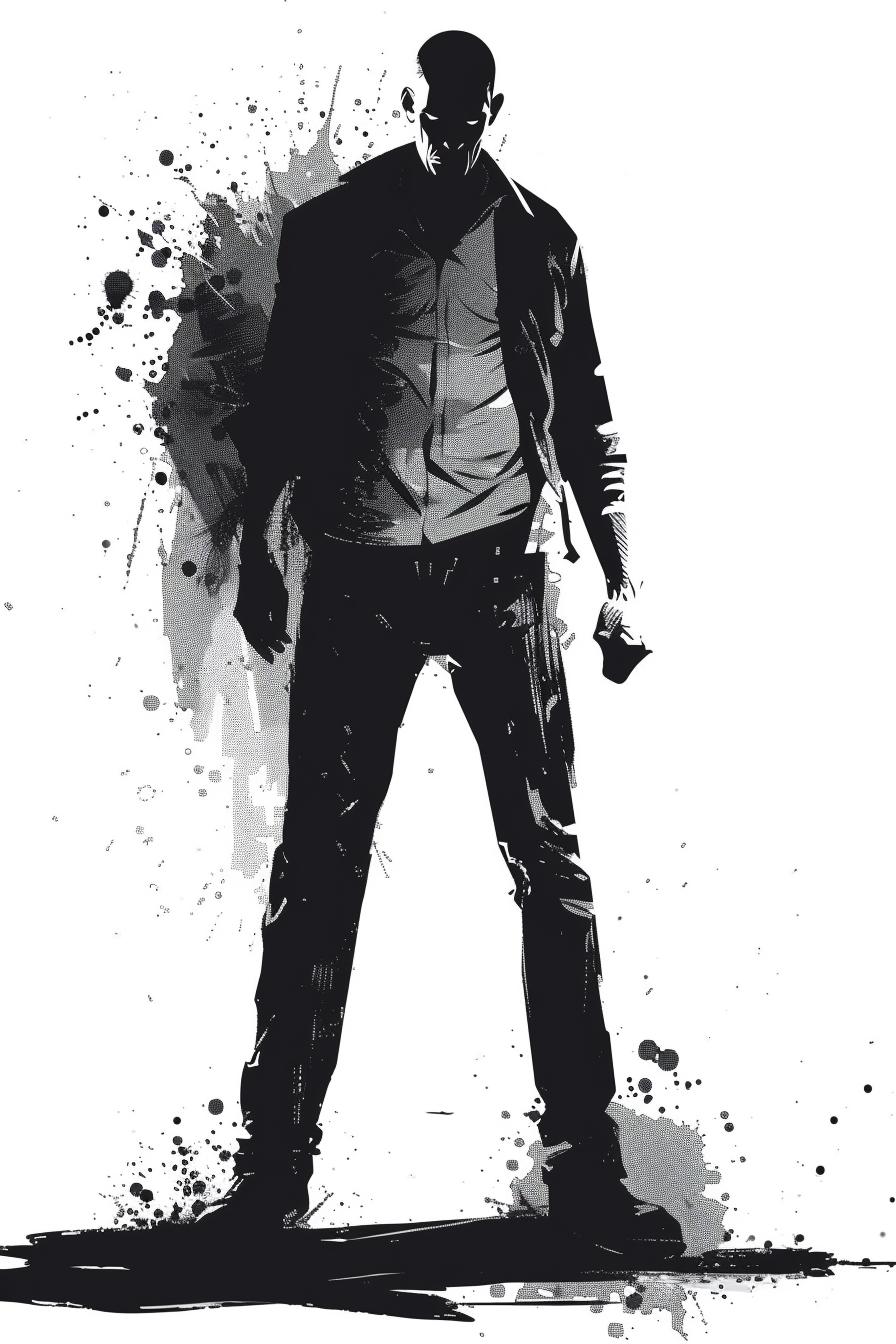 angry  man  silhouette  splash  black  white  illustration  dramatic  background  action 953722
