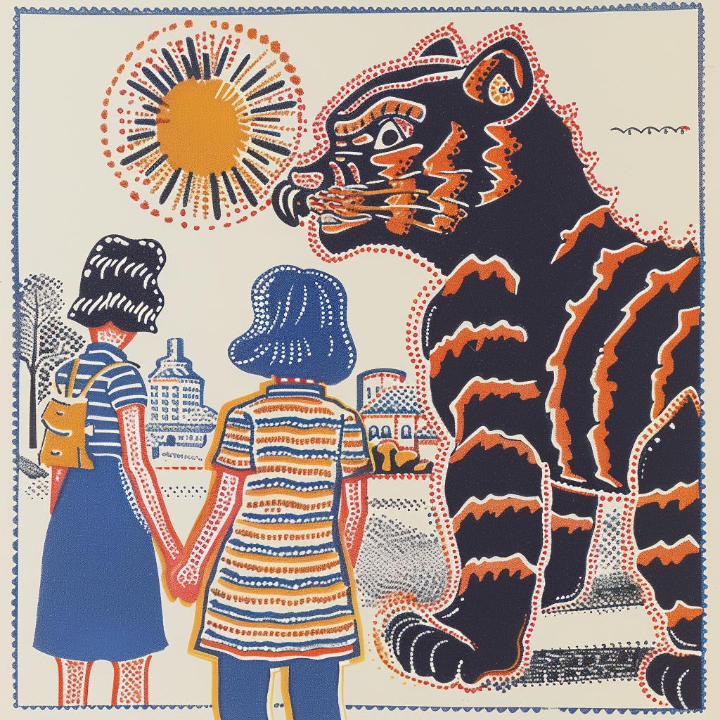surreal  occult  tiger  children  ominous  art  poster  creative  imagination  colorful 939433