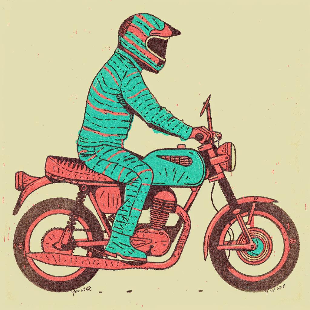 tiger  motorcycle  helmet  action  man  dynamic  vintage  illustration  art  adventure 941063