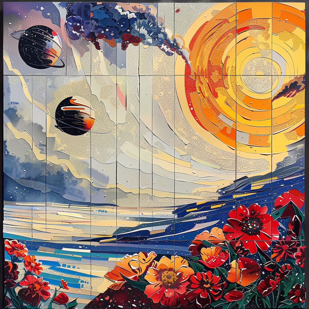 flowers  planets  wall  painting  abstract  colorful  whimsical  dreamy  design  nature 939785