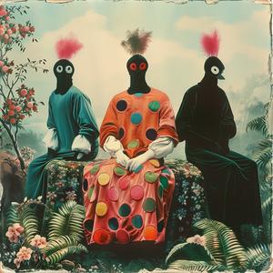 people  colorful  outfits  bench  chromolithography  scene  diversity  nature  vivid  artwork 1058583