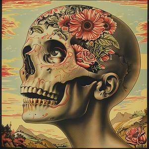 skull  flowers  poster  colorful  art  graphic  design  intricate  symbolic  memento 1056008
