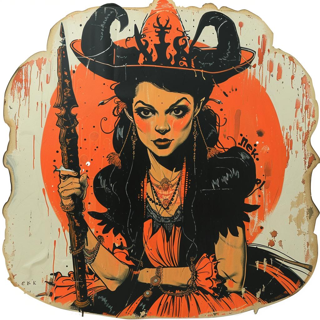 provocative  streetwise  witch  hat  broom  dark  occult  art  painting  mystical 927618