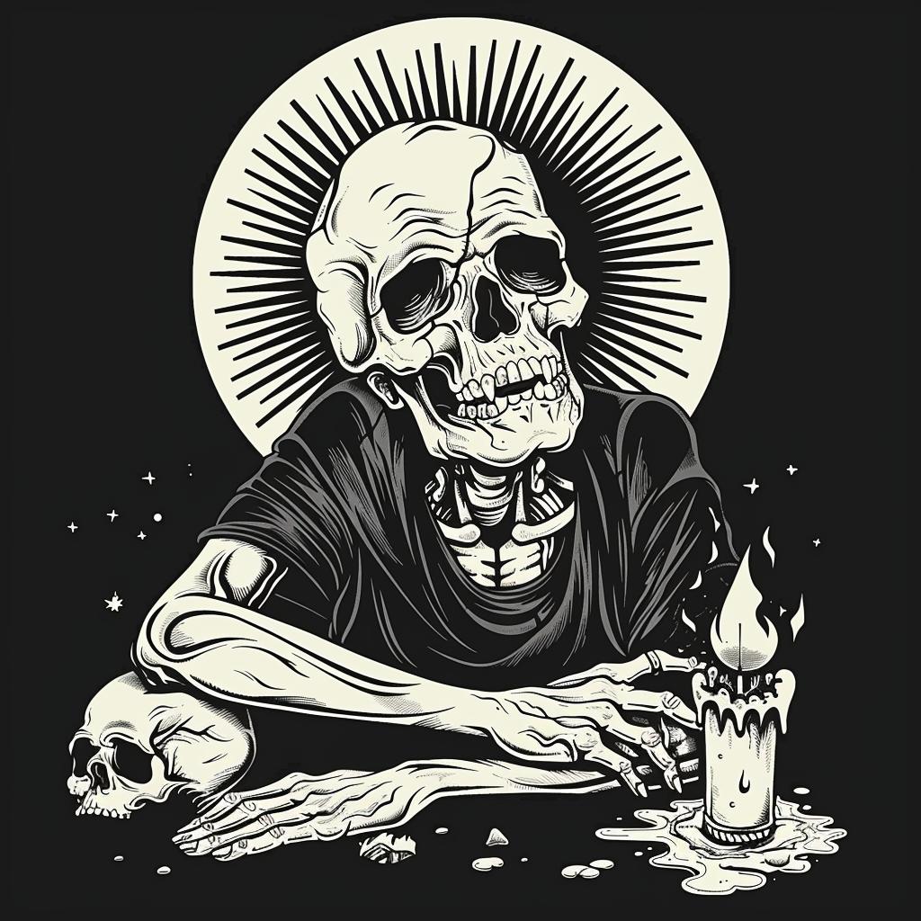Skeleton  Candle  Skull  Death  Terror  Occult  Art  Introspective  Naturalistic  Dark 931567