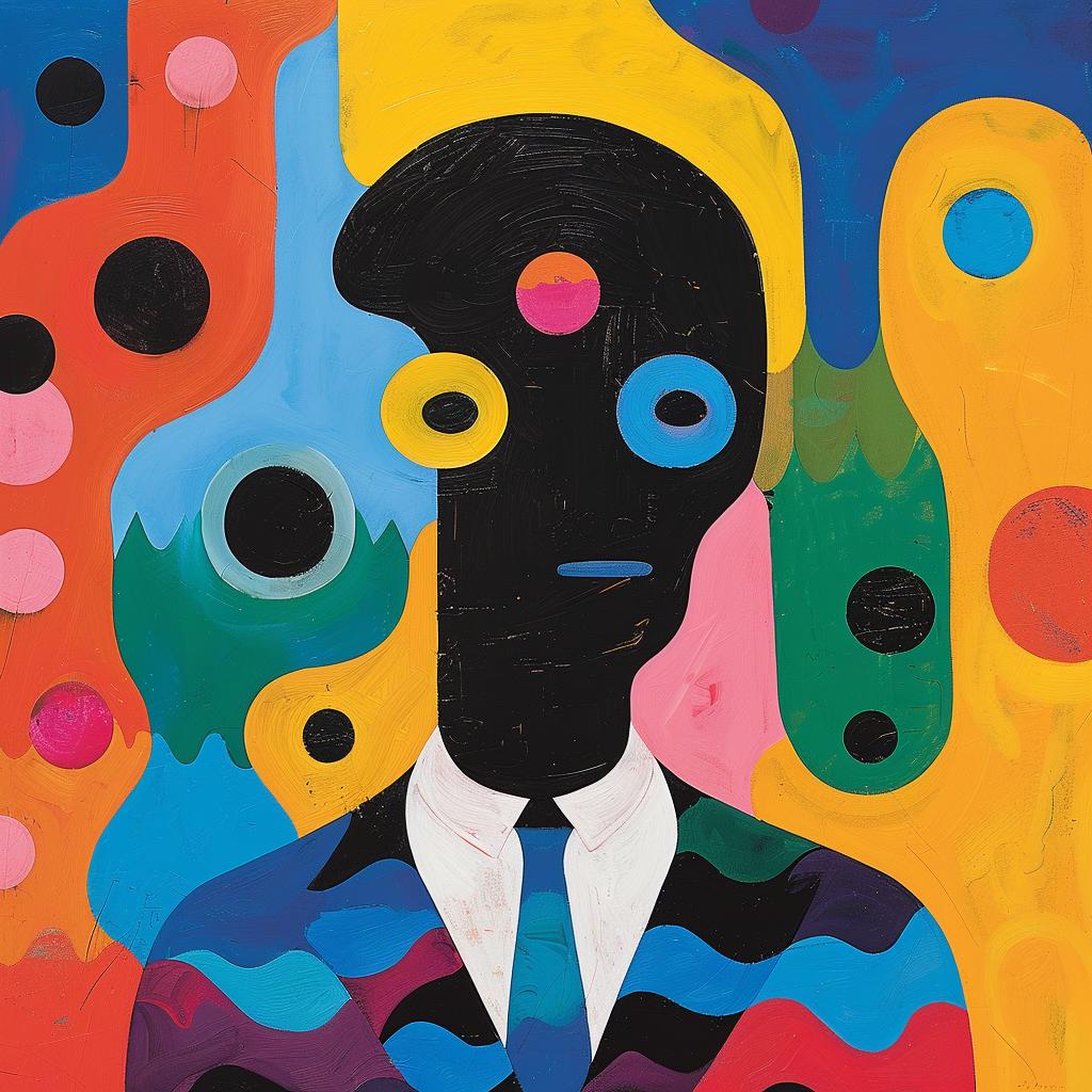 creative  surreal  album  cover  colorful  abstract  expressionism  man  suit  tie 977575