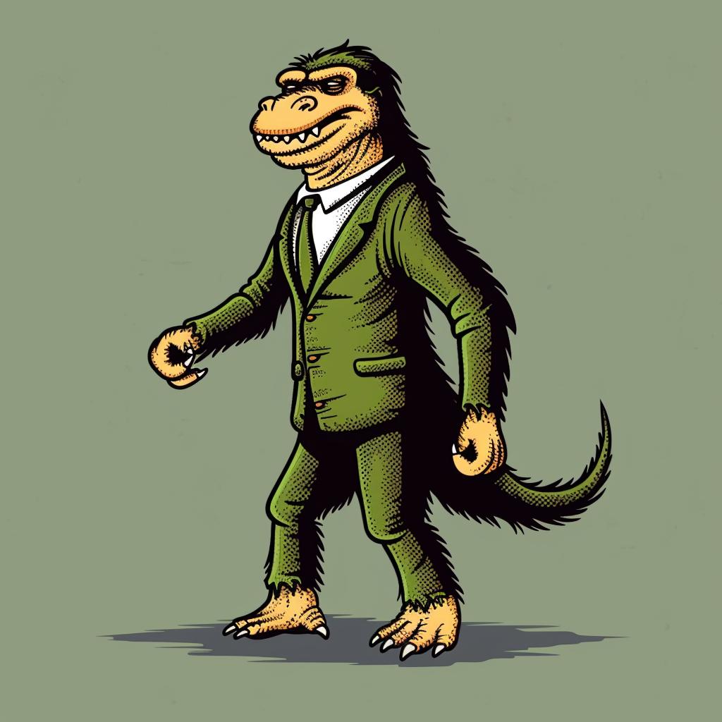 cartoon  lizard  suit  tie  humor  whimsical  fictional  character  illustration  playful 939801