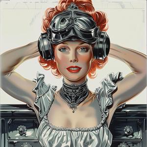 woman  red  hair  steampunk  hat  vintage  art  portrait  character  stylized 1049147