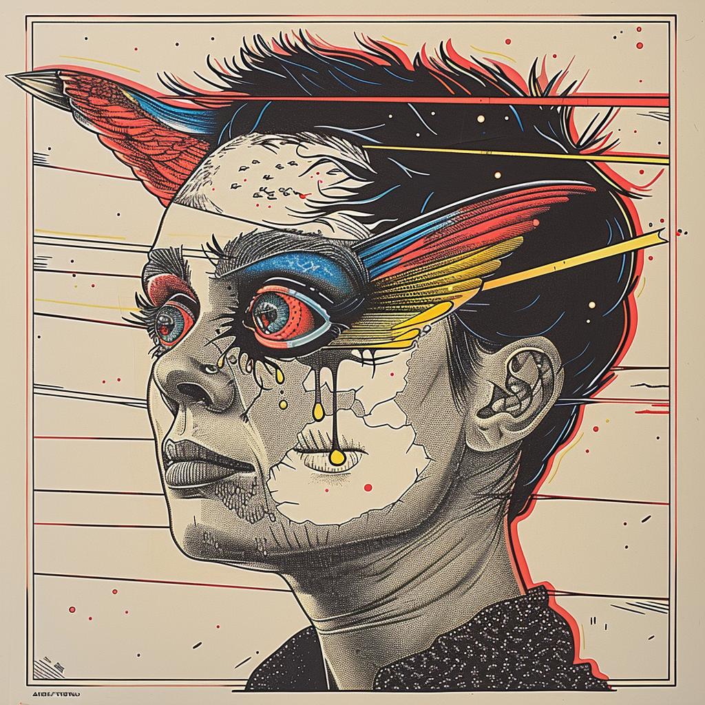 DADA  art  bird-man  creature  African-American  four eyes  eye makeup  Emek  airbrush  highlights 939335