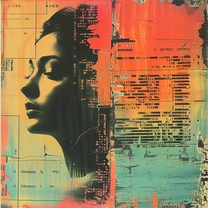 woman  face  red  background  chromolithography  TV  glitch  artistic  emotional  portrait 1041046