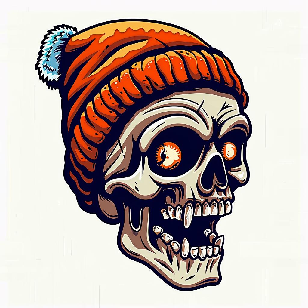 skull  hat  vector  illustration  graphic  simple  design  artwork  black  white 1032926
