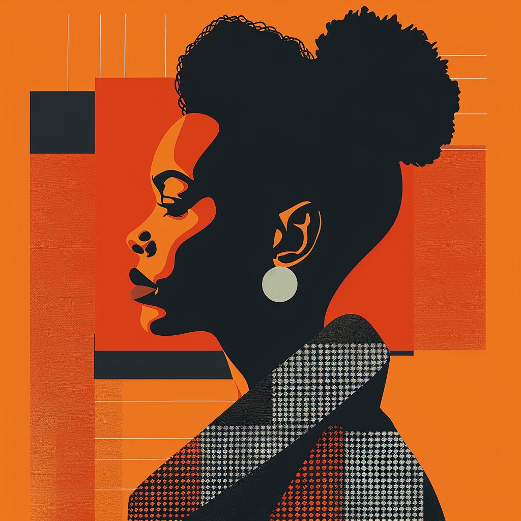 Abstract  Portrait  African-American  Afro  Bright  Geometric  Colorful  Chic  Minimalist  Stylized 929432