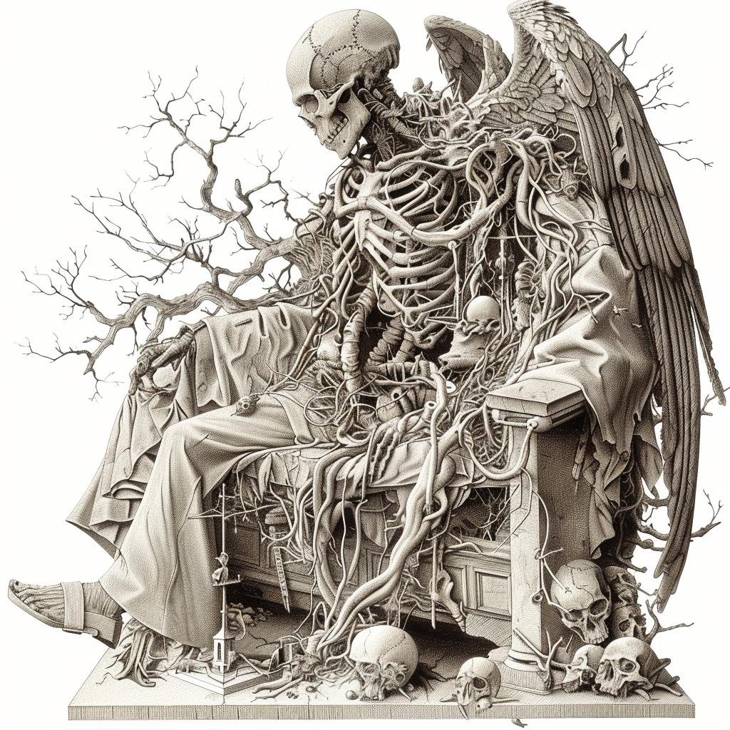provocative  art  skeleton  bench  dark  naturalistic  spiritual  terror  occult  introspective 935595