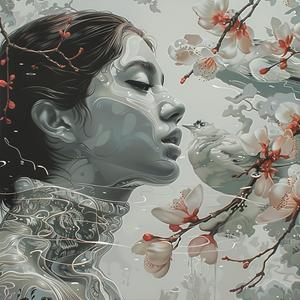 chromolithography  woman  flowers  portrait  nature  feminine  vibrant  colorful  artistic  beauty 1039393