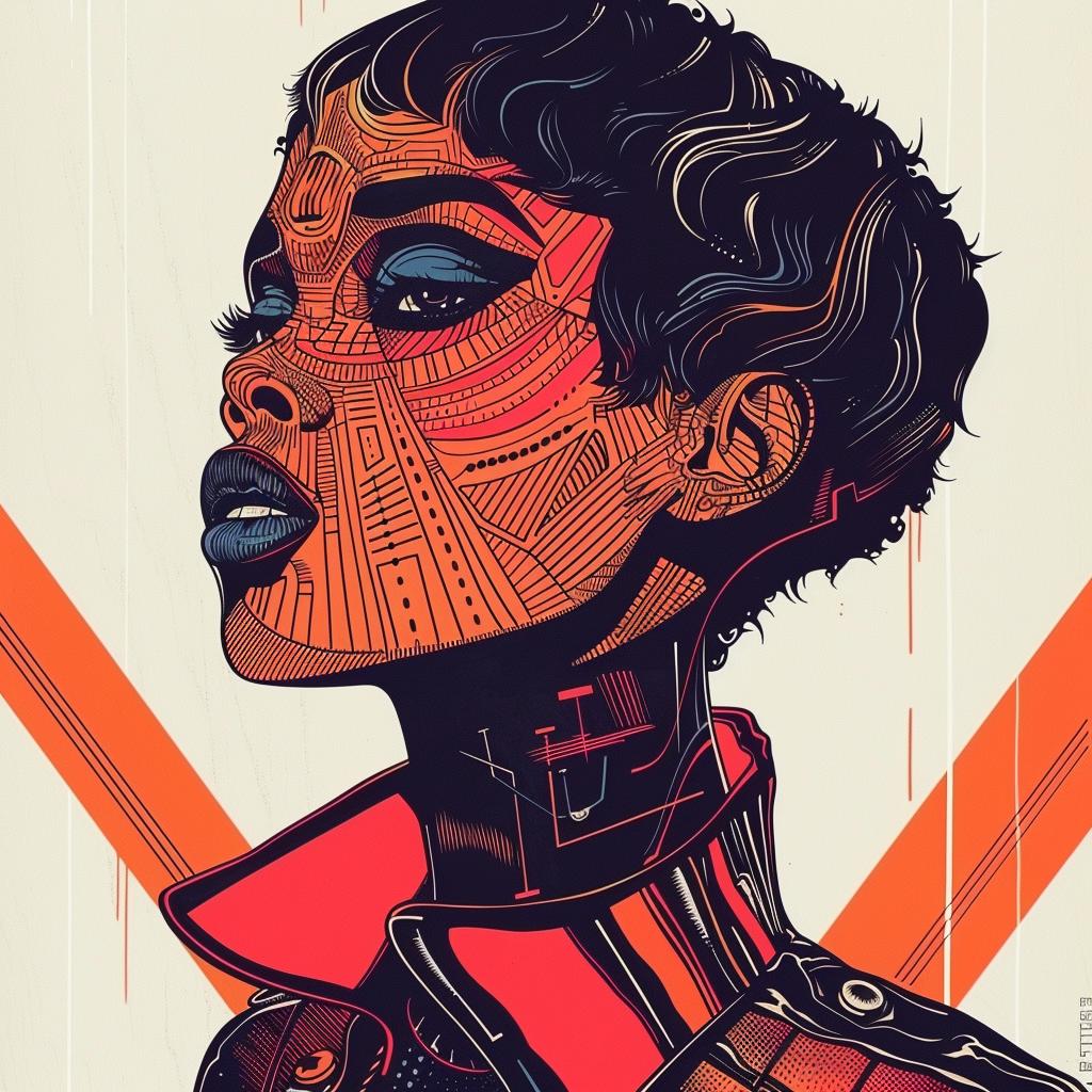 عارضة أزياء كيري واشنطن، خلفية بيضاء، رسم توضيحي، صورة شخصية حديثة نابضة بالحياة، رقم 938796