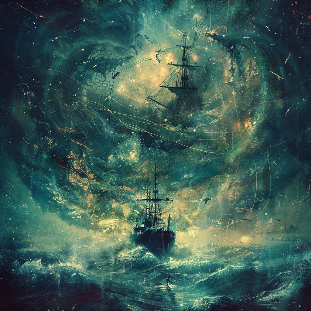 kraken  fishing  boat  storm  chaos  action  ocean  dynamic  sea  darkness 1034781